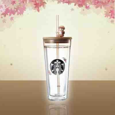 Starbucks Korea Autumn Bearista Figure Glass Cold Cup 591ml + TRACK - Sold on eBay Feb, 1st 2020 for $49.90
