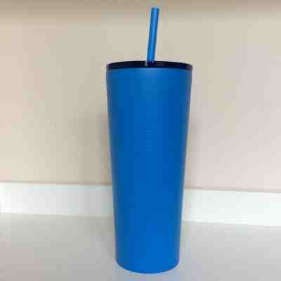 NEW Starbucks 2018 Stainless Steel Blue Matte cold tumbler w/ Clear Lid- 16 oz  - Sold on eBay Feb, 1st 2020 for $29.99