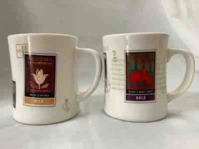 ( 2 ) Starbucks 2002 Barista Air Mail Stamp Heavy Diner Coffee Mug 16 oz - Sold on eBay Jan, 31st 2020 for $28.00
