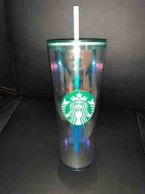 Starbucks Acrylic Iridescent Rainbow Siren Scales Cold Cup Mermaid Tumbler 24 oz - Sold on eBay Jan, 31st 2020 for $20.50