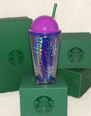 STARBUCKS - 2016 - Purple w/ Dome Lid - FRAPPUCCINO Cold Cup Grande 16 oz *NEW - Sold on eBay Jan, 31st 2020 for $22.07