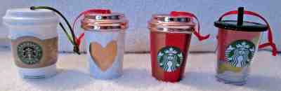 4 Starbucks Tumbler Christmas tree Ornaments.  Perfect condition - Sold on eBay Jan, 31st 2020 for $20.00