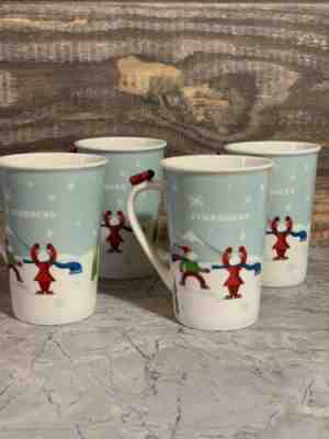 Set 4 Starbucks 2011 Bone China Mug 8oz Christmas Holiday Dog Sled Airplane Kids - Sold on eBay Jan, 31st 2020 for $29.99