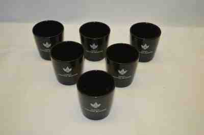 Starbucks 2004 Set Of 6 Coffee Master Black Espresso 3 Ounce Shot Glasses