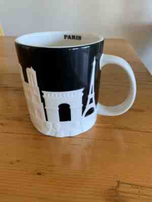 STARBUCKS City Mug, PARIS, Relief Collection, Black-White, New,16oz Eiffel tower - Sold on eBay Jan, 31st 2020 for $20.30