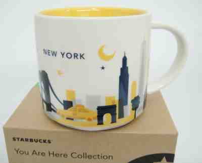 Starbucks New York You Are Here Mug 14 ounce 2012 Skyline Statue of Liberty NIB - Sold on eBay Jan, 31st 2020 for $22.49