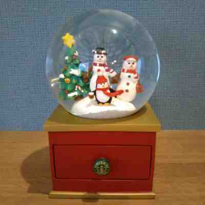 Starbucks Japan Christmas Holiday Limited Snow Globe Dome Red Cup Coffee Rare