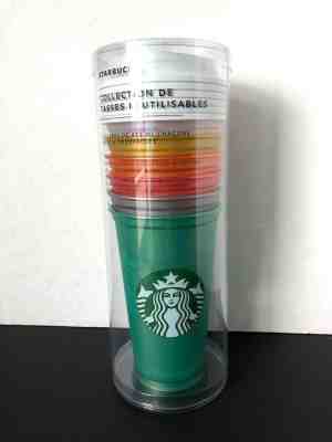 Starbucks 2018 Reusable Cup Collection 16 oz Limited Edition 6 Cups / 6 Lids  - Sold on eBay Feb, 3rd 2020 for $22.00