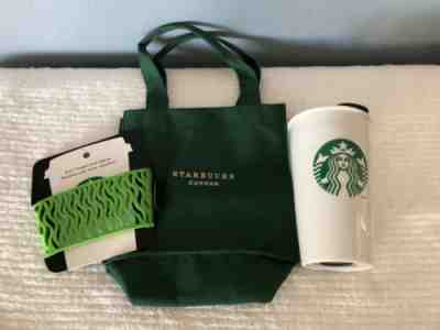 Starbucks Classic Gift Pack, Travel Mug, Canvas Bag , Reusable Cup Sleeve ~ - Sold on eBay Feb, 3rd 2020 for $34.99