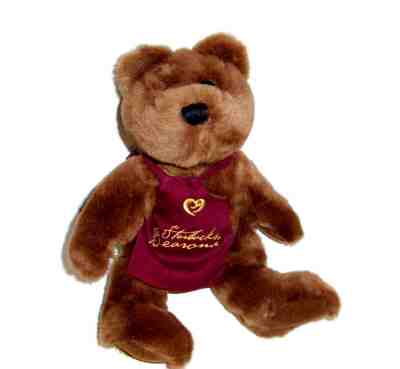 9.5" Starbucks Brown BEAROMA Bearista Bear Burgundy Apron Plush Stuffed Animal  - Sold on eBay Feb, 2nd 2020 for $61.59