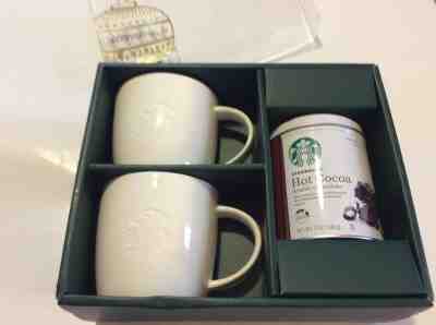 2 Starbucks White Embossed Coffee Cup Mug Empty Tin Can in Original Macy’s Box  - Sold on eBay Feb, 2nd 2020 for $20.00