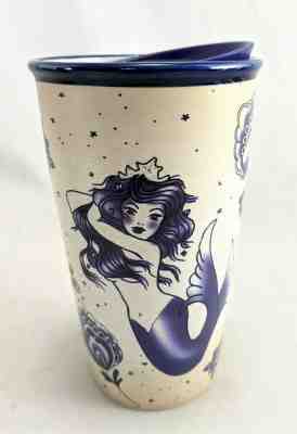 Starbucks 2016 Sailor Tattoo Mermaid Ceramic Tumbler 12oz Travel Mug w/ Lid - Sold on eBay Feb, 2nd 2020 for $40.00
