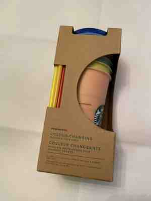 New Starbucks Summer 2019 Color-Changing Reusable Cups With Straws Set Of (5)  - Sold on eBay Feb, 2nd 2020 for $75.00