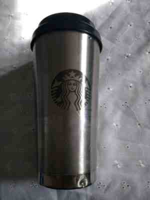 Starbucks 2010 Stainless Steel Tumbler With Built-In Stopper On Lid, 16 oz. HTF  - Sold on eBay Feb, 2nd 2020 for $25.00