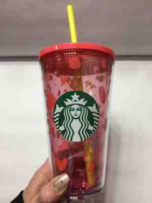 New Starbucks 2020 Valentines Cold Cup Tumbler Grande Pink Heart 16oz Limited Ed - Sold on eBay Feb, 2nd 2020 for $21.99