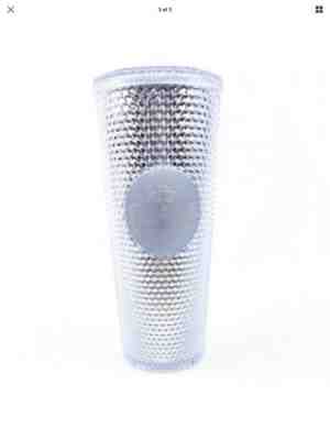 NEW Winter Holiday Starbucks 2019 Venti Bling Platinum Studded Cold Cup Tumbler - Sold on eBay Feb, 2nd 2020 for $34.95