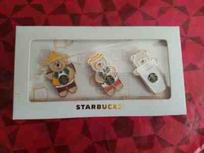 New Starbucks 2018 Taiwan Coffee Journey Farmer Bear (3 ) Pins / Set - US Seller - Sold on eBay Feb, 2nd 2020 for $29.99