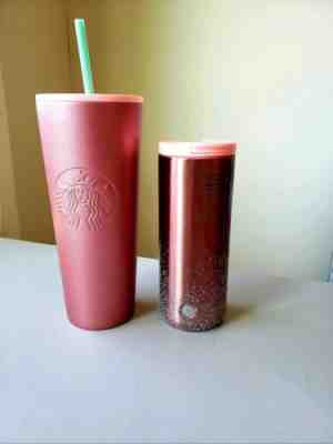 NWT Starbucks Valentines Day 2020 Tumbler Set  Stainless Steel Limited Edition  - Sold on eBay Feb, 2nd 2020 for $40.00