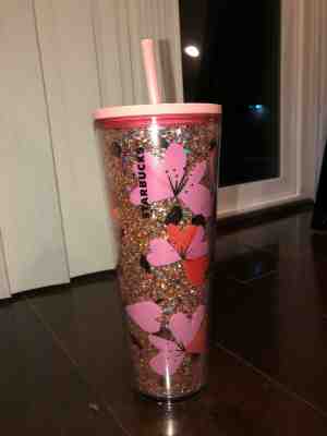 Starbucks Valentine's Day 2020 Tumbler HEARTS 24 OZ IN HAND! High Demand  - Sold on eBay Feb, 2nd 2020 for $27.00