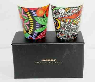Starbucks Coffee Stories #3 JESSIE & KATEY + #4 LAOLU ceramic espresso 3 oz cups - Sold on eBay Feb, 2nd 2020 for $39.95