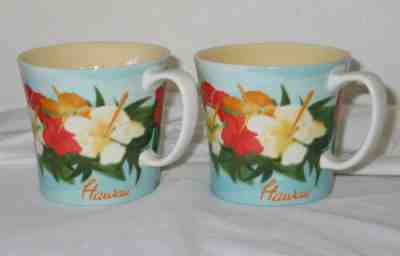 Vintage Starbucks Hawaii Mugs Floral Design - Nice Condition - 2010 Issue - Sold on eBay Feb, 2nd 2020 for $39.00