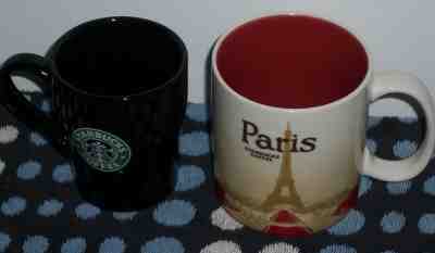 PARIS Starbucks Coffee 2011 Eiffel Tower 16oz Mug and 2008 Mermaid Logo 8oz NICE - Sold on eBay Feb, 2nd 2020 for $24.95