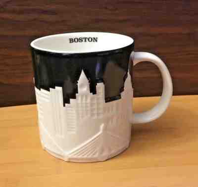 Starbucks Coffee Boston Cup Mug with 3D Raised Boston Landmarks and Skyline 2012 - Sold on eBay Feb, 2nd 2020 for $24.95