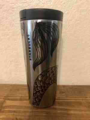 Starbucks 2016 Stainless Steel Siren Tail & Crown Traveling Coffee Tumbler 16oz - Sold on eBay Feb, 2nd 2020 for $20.00