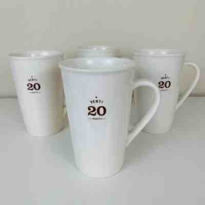 Starbucks 2010 Venti 20 Oz White Tall Ceramic Coffee Cup Mug SET OF FOUR 4 - Sold on eBay Feb, 2nd 2020 for $100.00