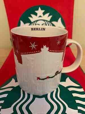 STARBUCKS 2013 BERLIN GERMANY RED RELIEF MUG 18OZ - NEW WITH SKU - Sold on eBay Feb, 1st 2020 for $73.95