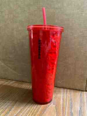 Starbucks Valentines Red Hearts Cold Cup Tumbler Limited Edition 24 oz New.  6 - Sold on eBay Feb, 1st 2020 for $30.00