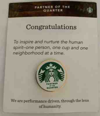 New Starbucks Partner Of The Quarter New Logo Pin On Card - Sold on eBay Feb, 1st 2020 for $24.99