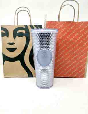 NEW Starbucks Venti Platinum Silver Stud Tumbler Cup 2019 Holiday Christmas  - Sold on eBay Feb, 4th 2020 for $29.99