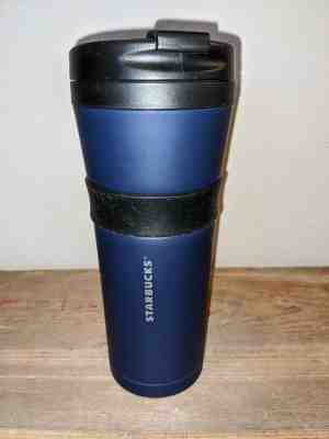 Starbucks 2011 Stainless Steel Blue Tumbler Travel Rubber Grip Coffee Mug 16 oz - Sold on eBay Feb, 4th 2020 for $29.99