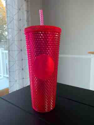 NEW STARBUCKS 2019 Neon Pink Studded Cup Tumbler WINTER HOLIDAY EDITION 24oz - Sold on eBay Feb, 3rd 2020 for $25.00