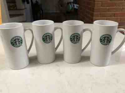 Set of 4 Starbucks Coffee Cup Mug 2008 Tall Skinny Latte 14oz Mermaid Whte Green - Sold on eBay Feb, 3rd 2020 for $39.99
