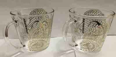 2-Limited Edition 2019 Starbucks Holiday Mugs 14 oz Glass - Sold on eBay Feb, 3rd 2020 for $34.99