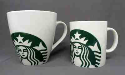 Lot of 2 Giant Starbuck's Coffee Mugs: 45 fl. oz. & 28 fl. oz. Capacities - Sold on eBay Feb, 3rd 2020 for $31.55