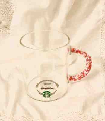 ???? 16 ounce Glass Mug with Pink Heart Confetti Starbucks Valentine 2020 Cup???? - Sold on eBay Feb, 3rd 2020 for $23.50