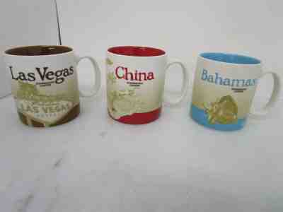 Lot of 3 Starbucks Collectors Mugs - Las Vegas, China & Bahamas - Sold on eBay Feb, 3rd 2020 for $32.00