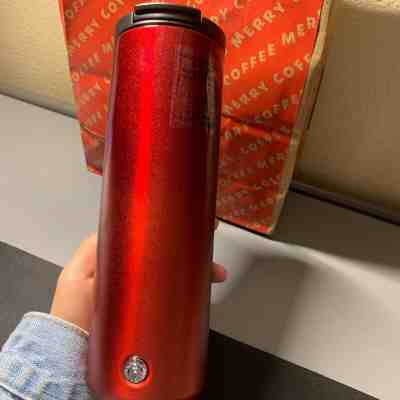 Starbucks 2019 Christmas Vacuum Insulated Stainless Steel Red Tumbler 16 OZ NEW - Sold on eBay Feb, 3rd 2020 for $26.00