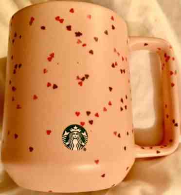 Starbucks Valentines 2020 Ceramic Pink Mug Red Confetti Hearts Cup 14oz NWT - Sold on eBay Feb, 3rd 2020 for $24.25