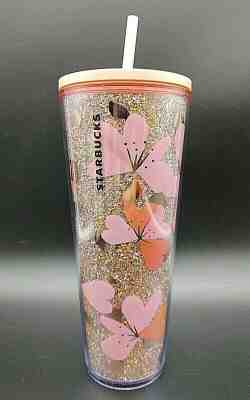 STARBUCKS Valentines 2020 Sparkle TUMBLER W/ HEARTS 24 OZ - Sold on eBay Feb, 3rd 2020 for $24.00