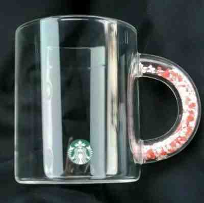 Starbucks 2020 Valentine's Day Hearts in handle Clear Glass 12oz Mug Limited Ed. - Sold on eBay Feb, 3rd 2020 for $21.00