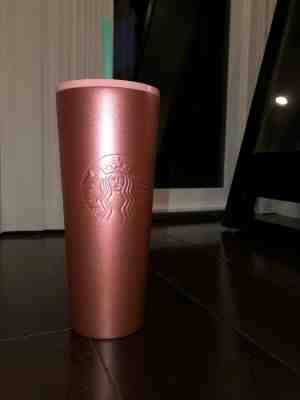 Stainless Steel Rose Gold Starbucks Valentines Day 2020 TUMBLER CUP 24OZ IN HAND - Sold on eBay Feb, 3rd 2020 for $34.00