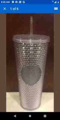 Starbucks 2019 Bling Platinum Studded Cold Cup Tumbler Silver New Winter Holiday - Sold on eBay Feb, 3rd 2020 for $30.00
