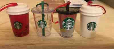 Lot Of 4 Starbucks MERRY COFFEE  Mini Christmas Tree Mug Ornaments - Sold on eBay Feb, 2nd 2020 for $23.50