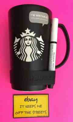 ??NEW Starbucks Writable Coffee Mug 16oz Porcelain Art Pen Black Siren Mermaid??