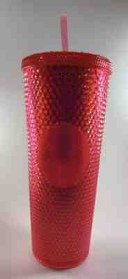 NEW STARBUCKS 2019 Neon Pink Studded Cold Cup Tumbler WINTER HOLIDAY 24 oz - Sold on eBay Feb, 5th 2020 for $21.99