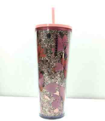 Starbucks Limited Edition Valentines 2020 Tumbler Straw Pink Red Hearts Glitter - Sold on eBay Feb, 5th 2020 for $31.89